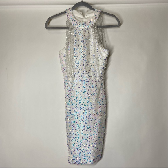 *RESERVED* NEW Nox Anabel Size 2 White Dress Prom Cocktail Party Cold Shoulder - Picture 4 of 10